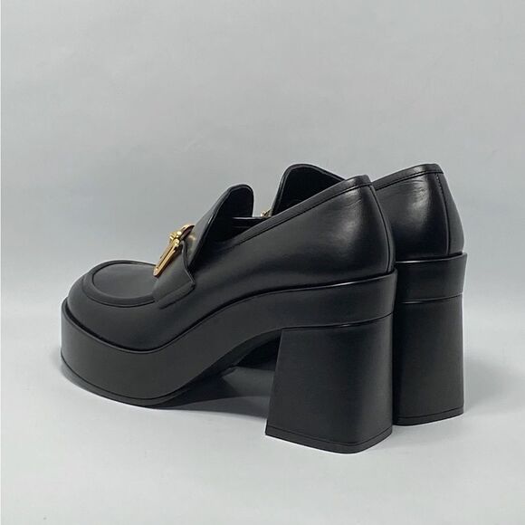 Versace Logo Leather Platform Pumps size 37.5 - Picture 9 of 13